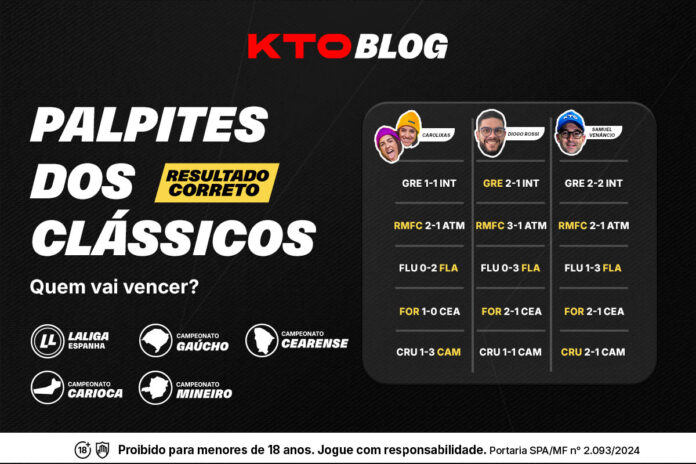 Palpites nos clássicos do final de semana