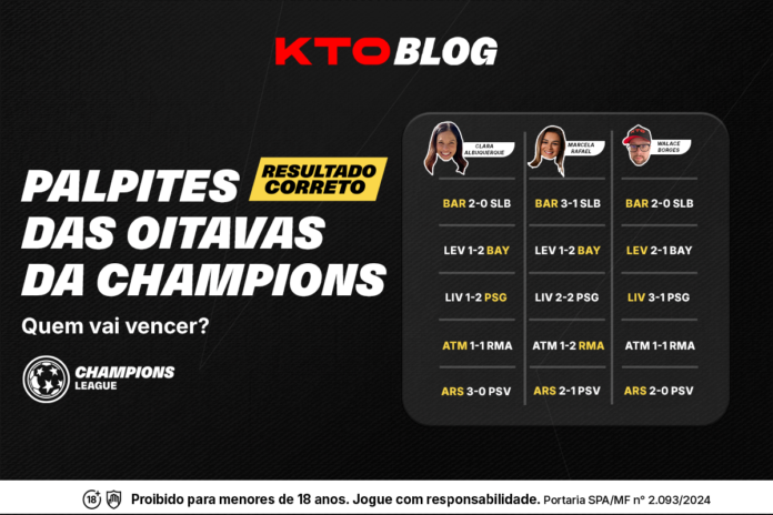 Palpites nas oitavas da Champions